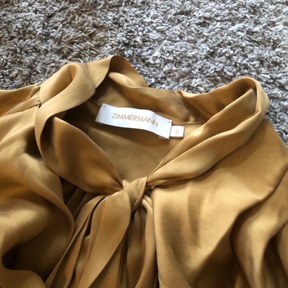 ZIMMERMANN Silk Billow Midi Dress - Gold - Picture 5 of 10